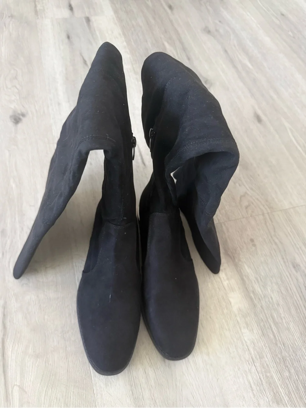 Marc Fisher Black Over-the-Knee Zip Suede Boots